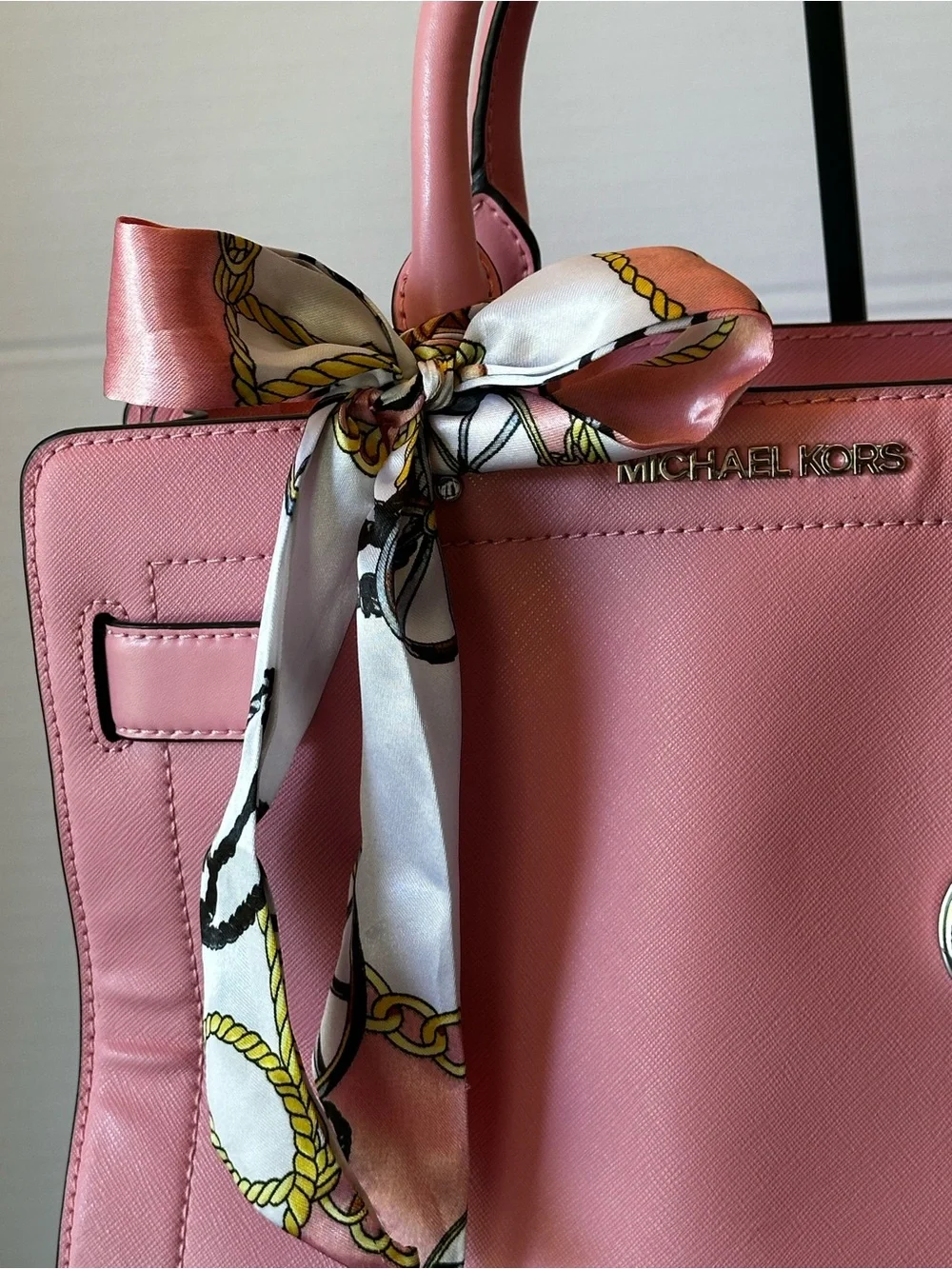 Michael Kors Pink Saffiano Leather East-West Satchel